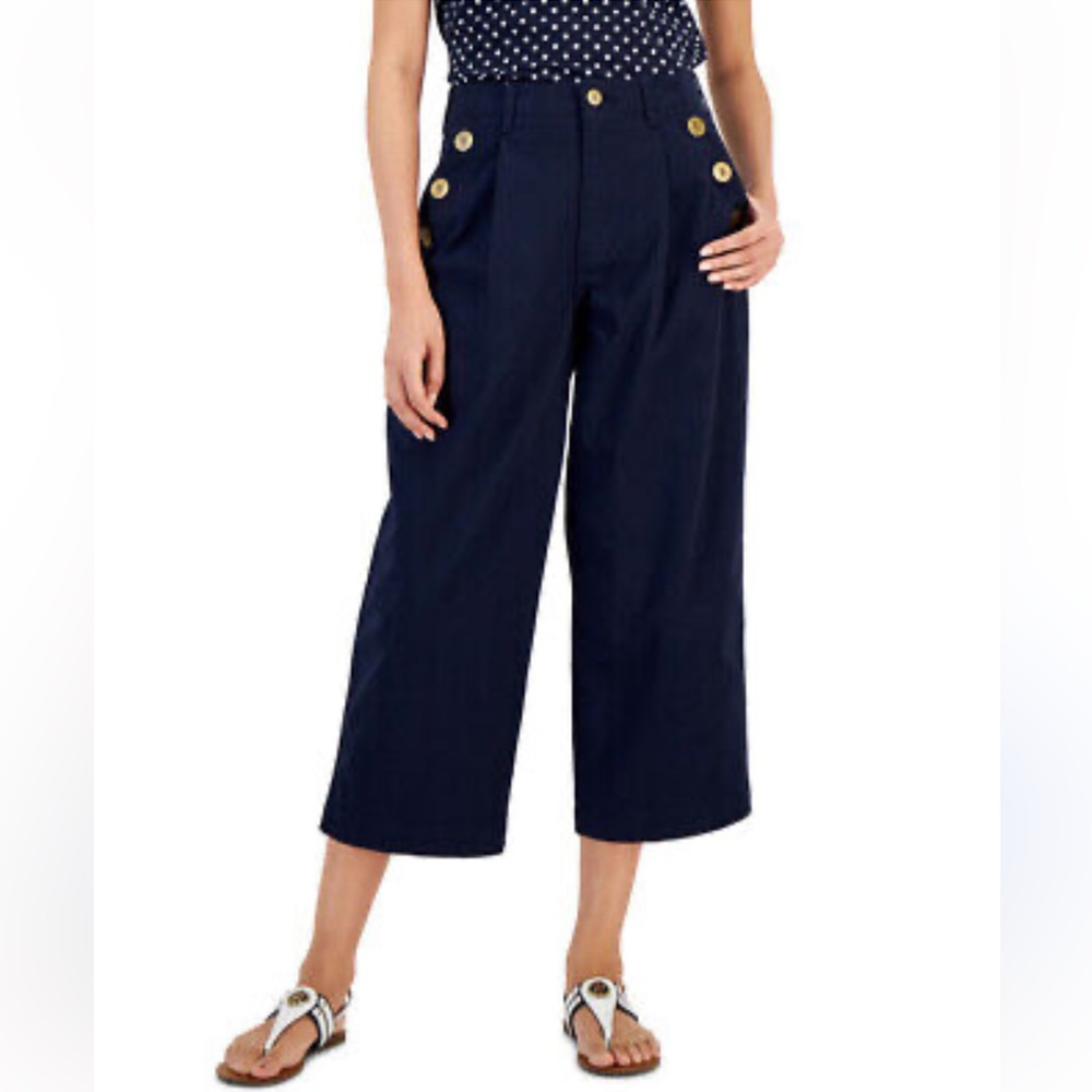 Tommy Hilfiger NWT Navy Wide-Leg Cropped‎ Pants